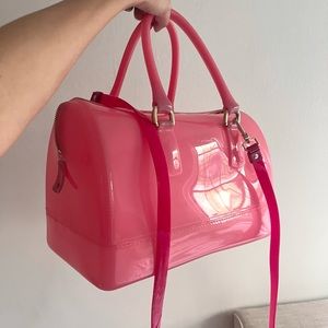 Medium Furla Candy Bag in Barbie Pink